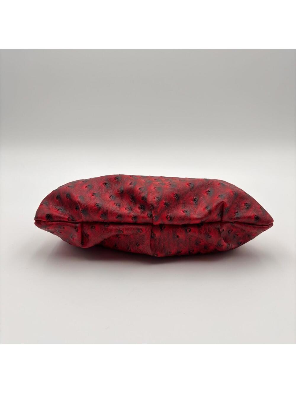 Vivienne Westwood Red Vegan Ostrich Embossed Granny Bag - Picture 4 of 7